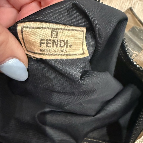 Fendi Striped Brown and Black Cosmetic Bag - Picture 8 of 12